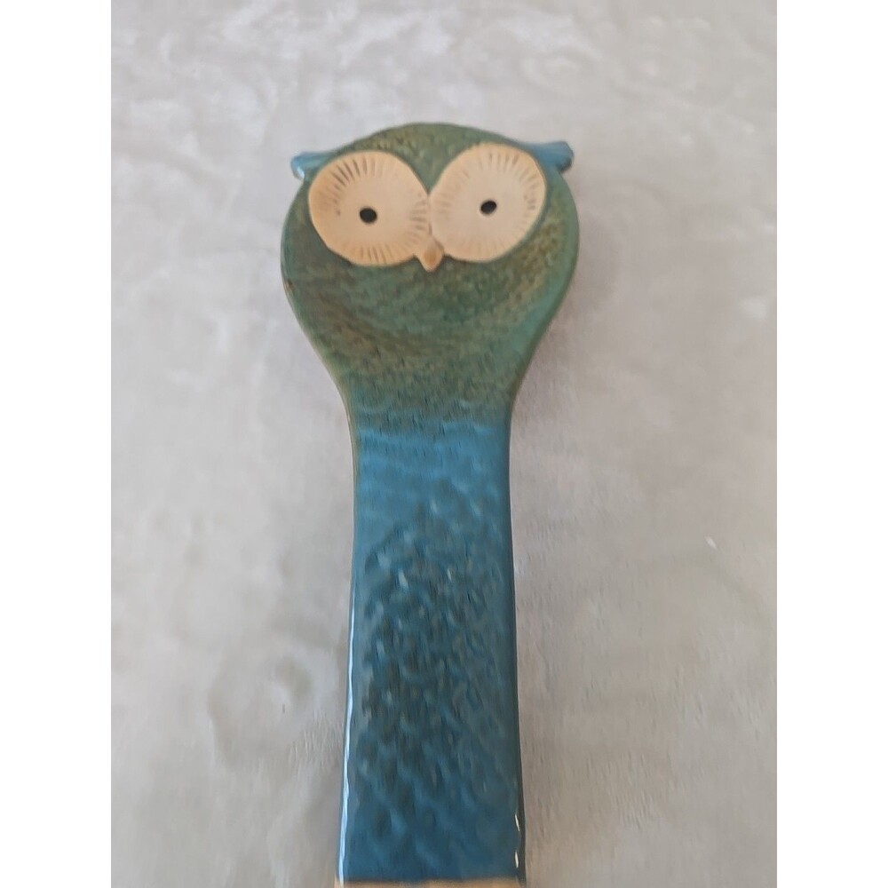 Owl Shaped Spoon Rest Meritage Ceramic Kitchen Cooking Gift